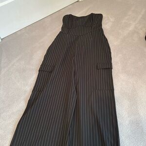 Black and white stripped jumpsuit